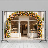 Aperturee - Aperturee Arch Garland Floral Candyland Shop Spring Backdrop